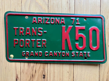1971 Arizona Transporter License Plate