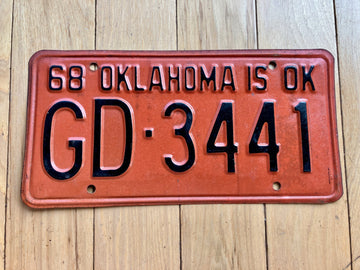 1968 Oklahoma License Plate