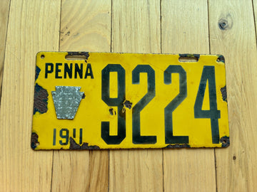1911 Pennsylvania License Plate (Loose Tab)