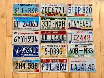 Gift Set of 15 License Plates in Good Condition