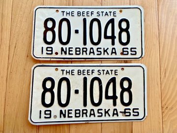 Pair of 1965 Nebraska License Plates