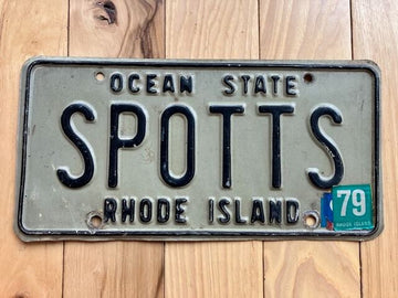 1979 Rhode Island Vanity License Plate - Spotts