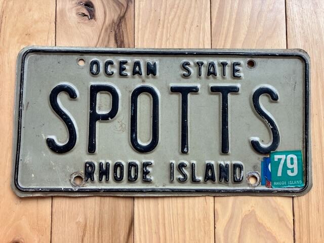 1979 Rhode Island Vanity License Plate - Spotts