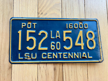 1960 Louisiana POT License Plate