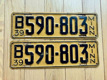 Pair of 1939 Minnesota License Plates