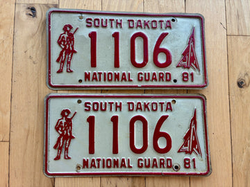 Pair of 1981 South Dakota National Guard License Plates