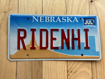 2001 Nebraska Vanity License Plate - RIDENHI