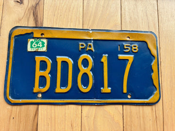 1958 1964 Pennsylvania License Plate