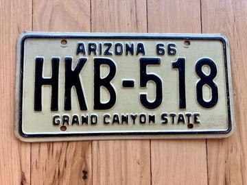 1966 Arizona License Plate - MVD YOM Clear