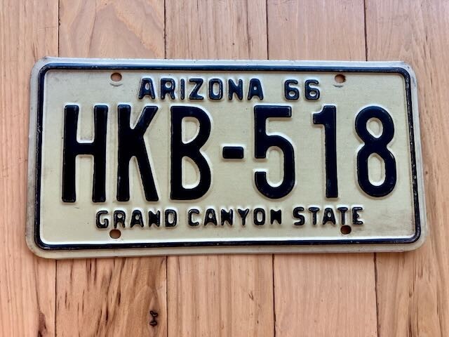 1966 Arizona License Plate - MVD YOM Clear