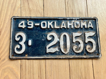 1949 Oklahoma License Plate