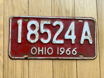 1966 Ohio License Plate
