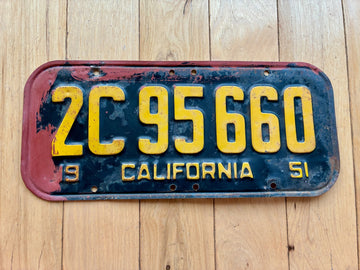 1951 California License Plate