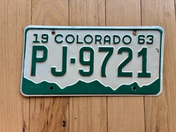 1963 Colorado License Plate