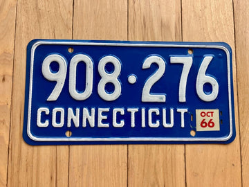 1966 Connecticut License Plate