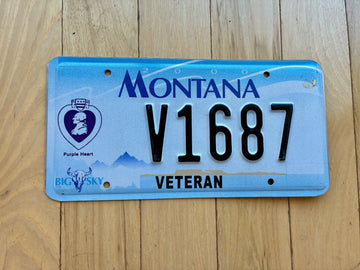 2000 Montana Purple Heart License Plate