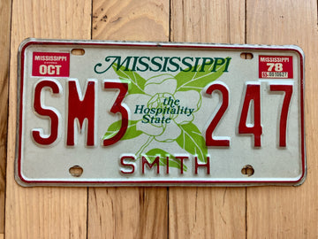 1978 Mississippi Smith County License Plate
