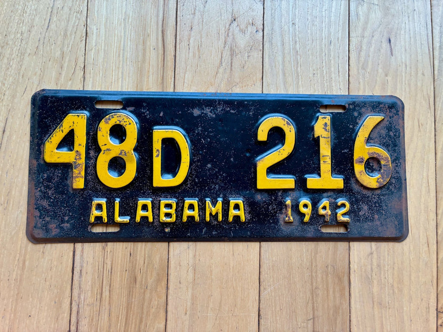 1942 Alabama License Plate