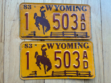 1983 Pair of Wyoming License Plates