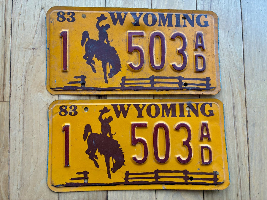 1983 Pair of Wyoming License Plates