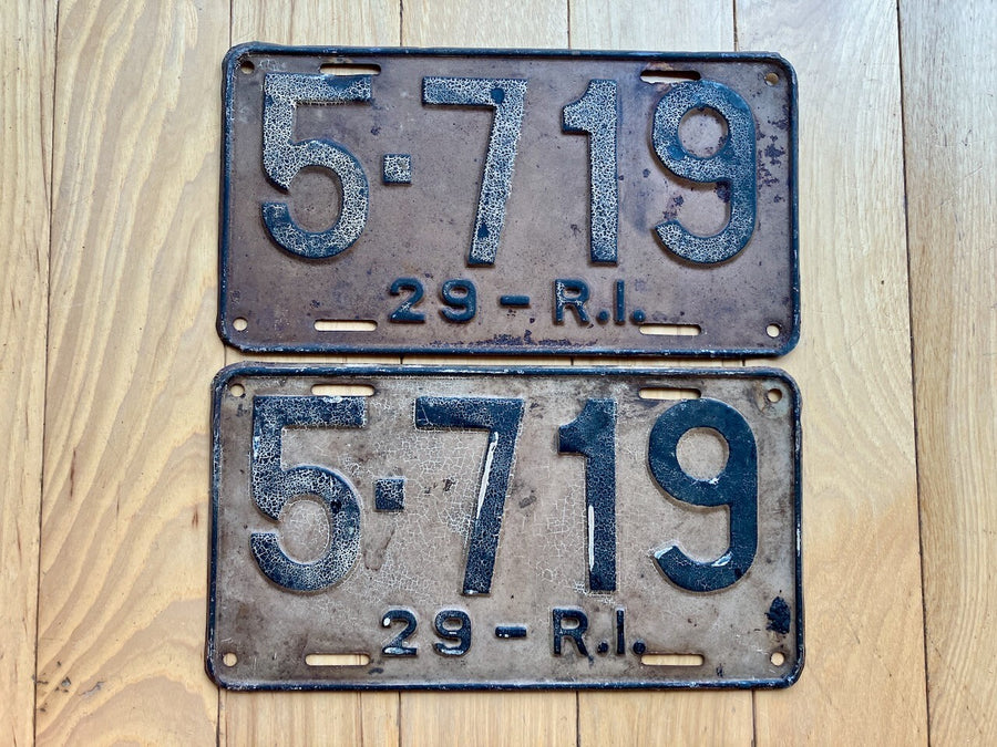 Pair Of 1929 Rhode Island License Plates