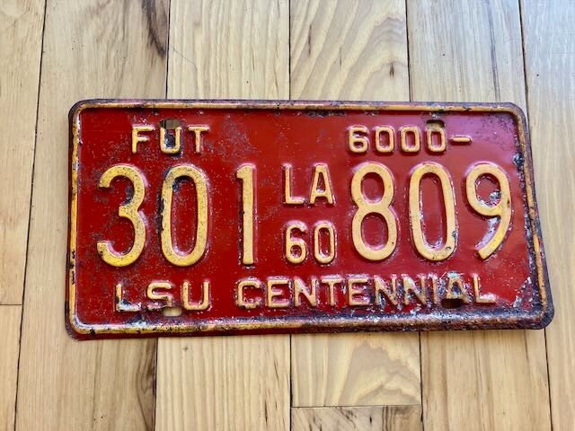 1960 Louisiana License Plate / LSU Centennial