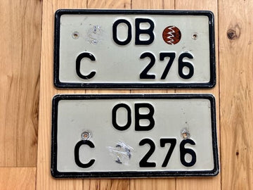 1995 Base Germany Motorcycle License Plate Pair/ Possibly One Is a Replate?