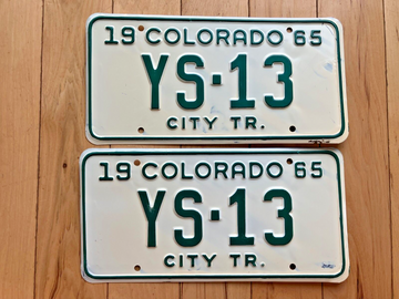 Pair of 1965 Colorado City Tractor License Plates