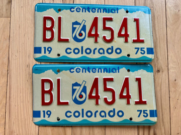Pair of 1975 Colorado License Plates