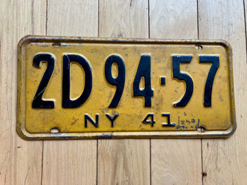 1941 New York License Plate
