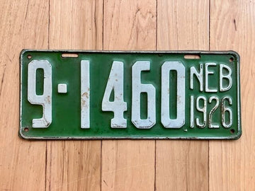 1926 Nebraska License Plate