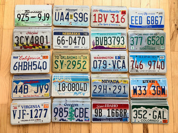 100 License Plates- 5 Each From 20 States In Craft Condition