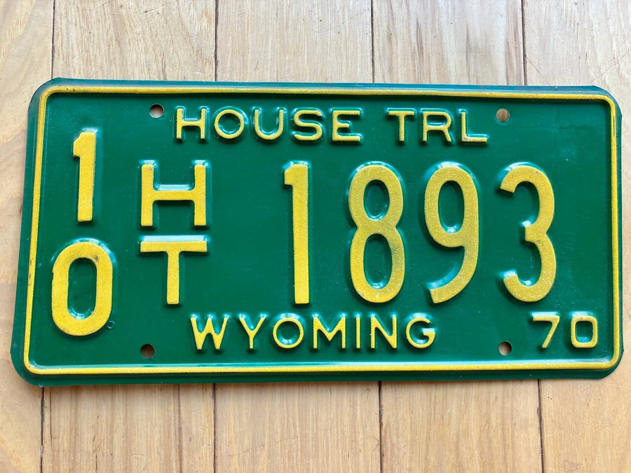 1970 Wyoming House Trailer License Plate