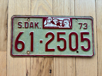 1973 South Dakota License Plate