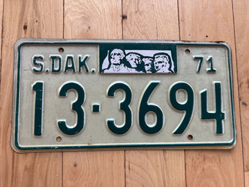 1971 South Dakota License Plate