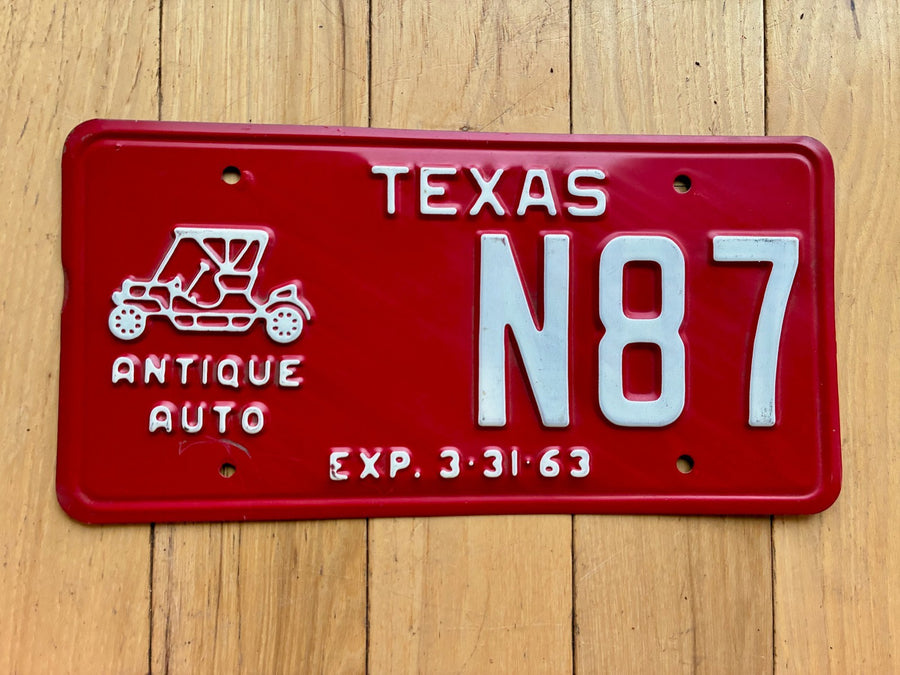 1963 Texas Antique Auto License Plate – RusticPlates