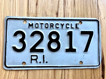 1982 Base Rhode Island Motorcycle License Plate