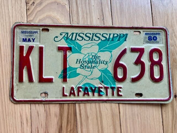 1980 Mississippi Lafayette County License Plate