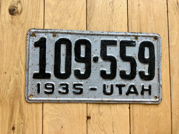 1935 Repainted Utah License Plate