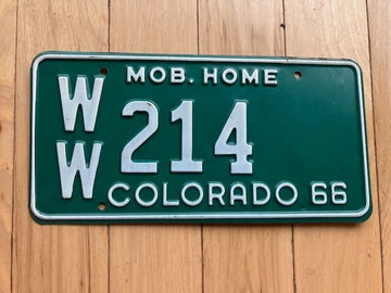 1966 Colorado Mobile Home License Plate