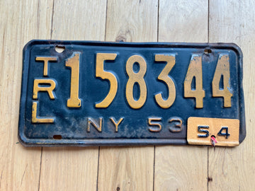 1954 New York Trailer License Plate