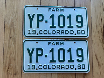 Pair of 1960 Colorado Farm License Plates