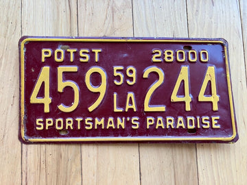 1959 Louisiana POTST License Plate