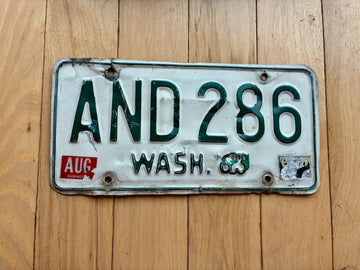 1963 Washington State License Plate - Check With DOL First FOR YOM