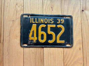 1939 Illinois License Plate