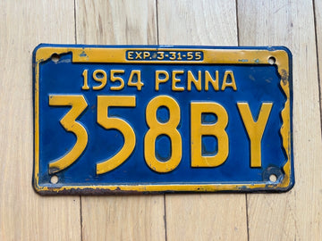 1954 Pennsylvania License Plate