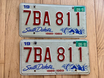 Pair Of 1991 South Dakota License Plates