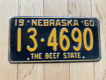 1960 Nebraska License Plate