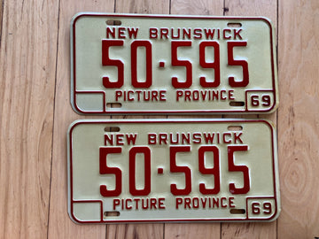 Pair of 1969 New Brunswick License Plates