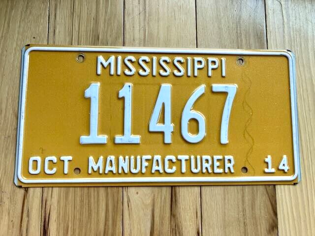 2014 Mississippi Manufacturer License Plate